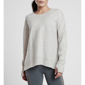 Athleta Light Grey Multi Nep Balance Pullover Sweatshirt Size XSP
